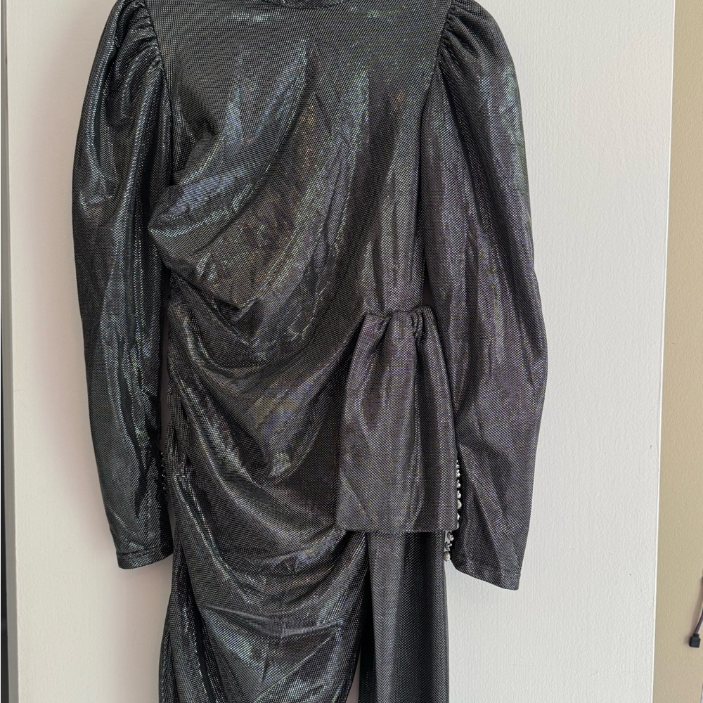Shimmering Black Draped Dress